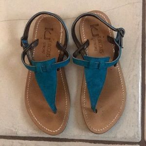 k jacques blue sandals thong. kjacques